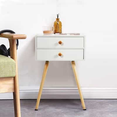 Side End Table Nightstand Bedroom Room Furniture with Drawers