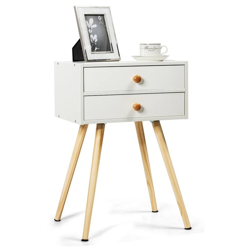 Side End Table Nightstand Bedroom Room Furniture with Drawers - Single