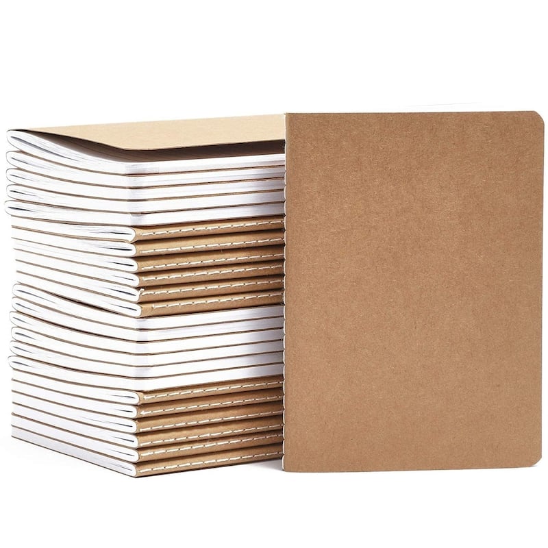 Paper Junkie 24 Pack A6 Kraft Paper Travel Journals, Bulk Mini Pocket Notebooks, 5.7x4.1"