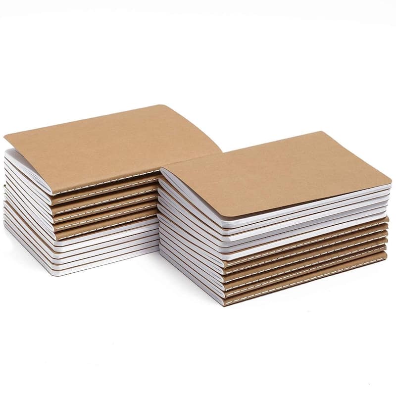 Paper Junkie 24 Pack A6 Kraft Paper Travel Journals, Bulk Mini Pocket Notebooks, 5.7x4.1"