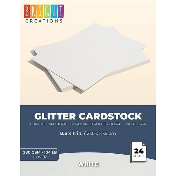 8 x 11 in, 30 Pack Glitter Cardstock Paper for DIY Crafts
