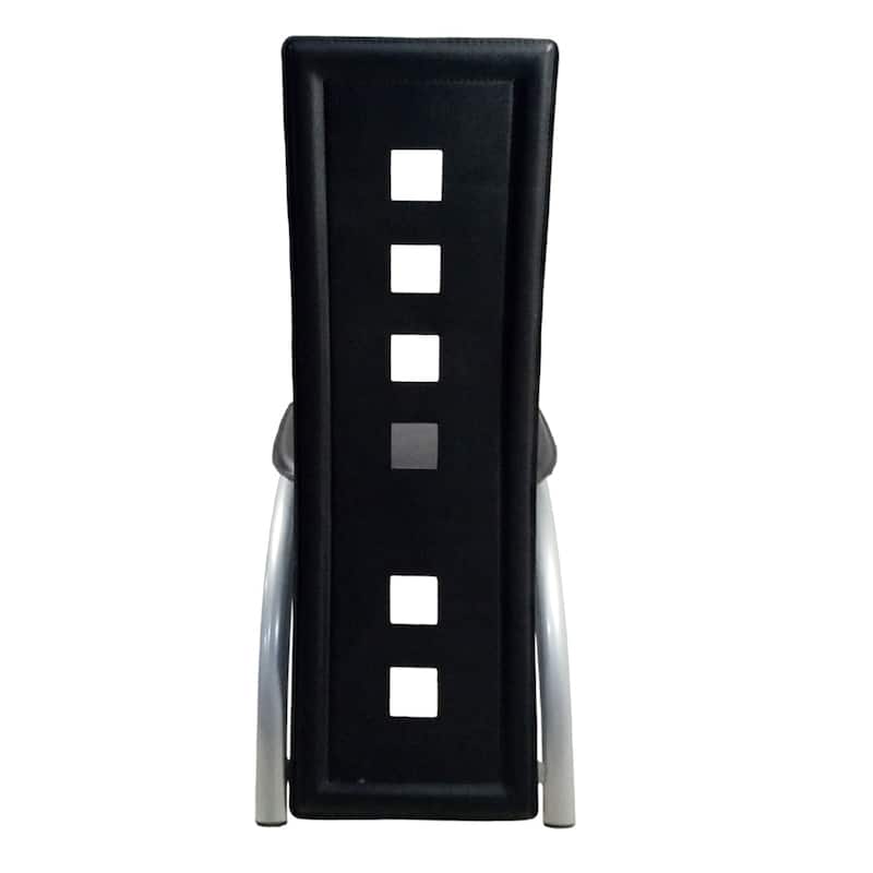 16.9" 4pcs High Grade PVC Leather Comfortable Chairs Black