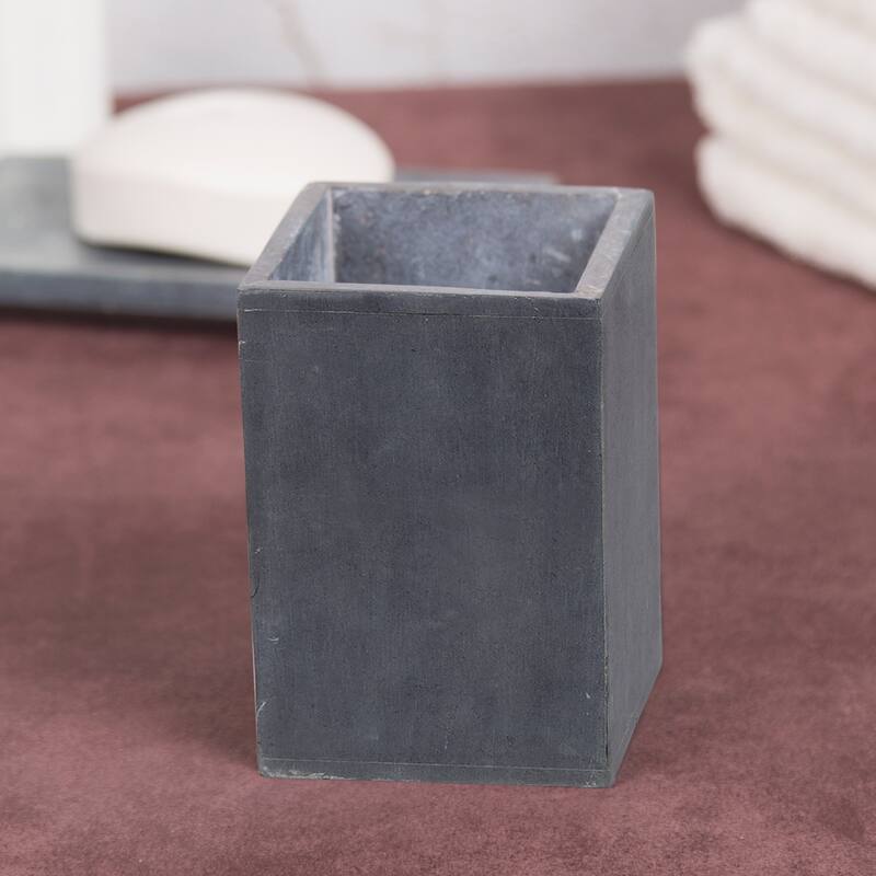 Creative Home Soapstone Tumbler, Toothbrush Holder, Makeup Brush Organizer - Grey
