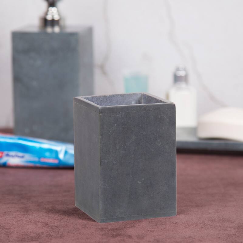 Creative Home Soapstone Tumbler, Toothbrush Holder, Makeup Brush Organizer - Grey