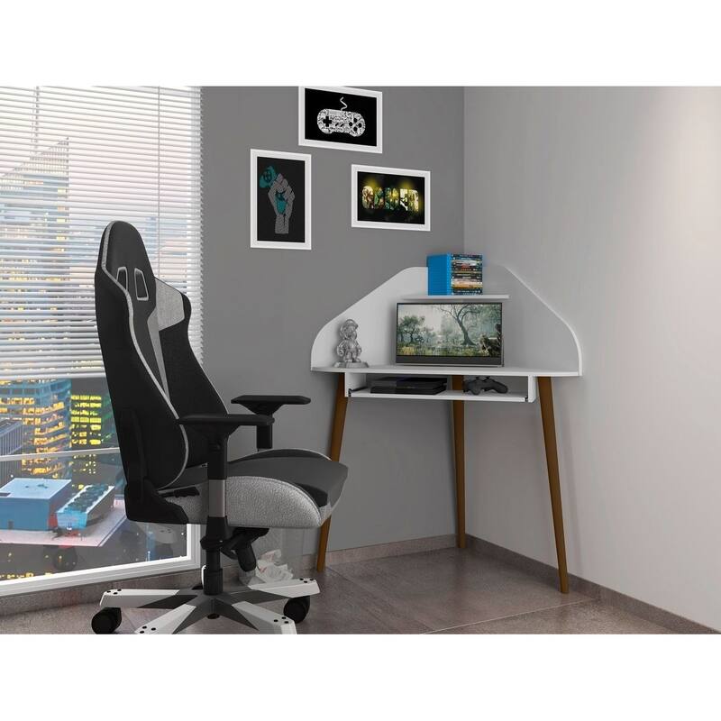 Bradley Corner Desk with Keyboard Shelf by Manhattan Comfort
