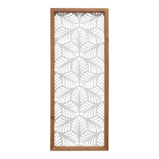 Stratton Home Decor Carved Leaf Wood Wall Panel - 10.00 X 1.00 X 24.50 ...