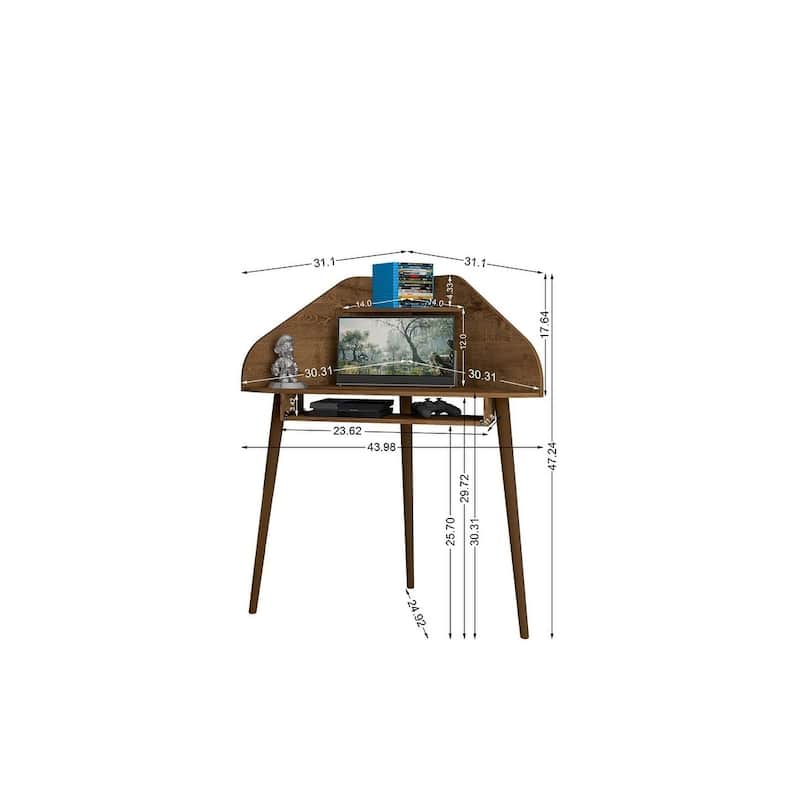 Bradley 4-Piece Round Sectional Cubicle Desk with Keyboard Shelf by Manhattan Comfort