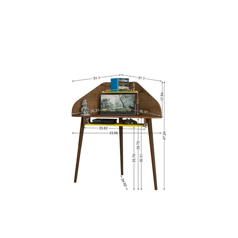 Bradley Floating Corner Desk with Keyboard Shelf by Manhattan Comfort