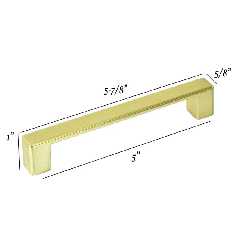 Contemporary 5875 Inch Nepoli Champagne Gold Finish Square Cabinet Bar Pull Handle Case Of 4 0360