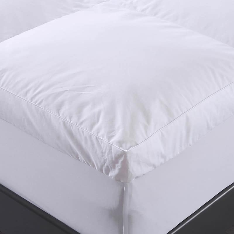 Dual Chamber Down Alternative and Nano Feather Mattress Topper - White