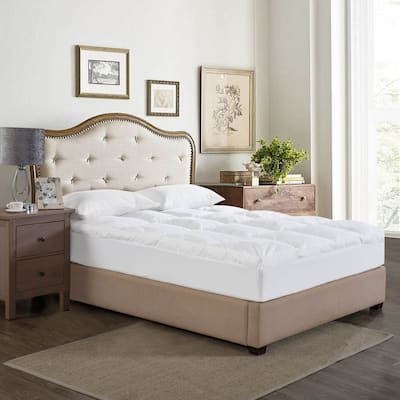 Dual Chamber Down Alternative and Nano Feather Mattress Topper - White