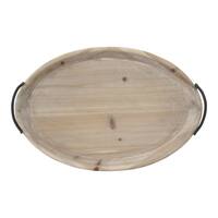 Stratton Home Decor Natural Wood Oval Tray - 18.0 X 3.54 X 12.00