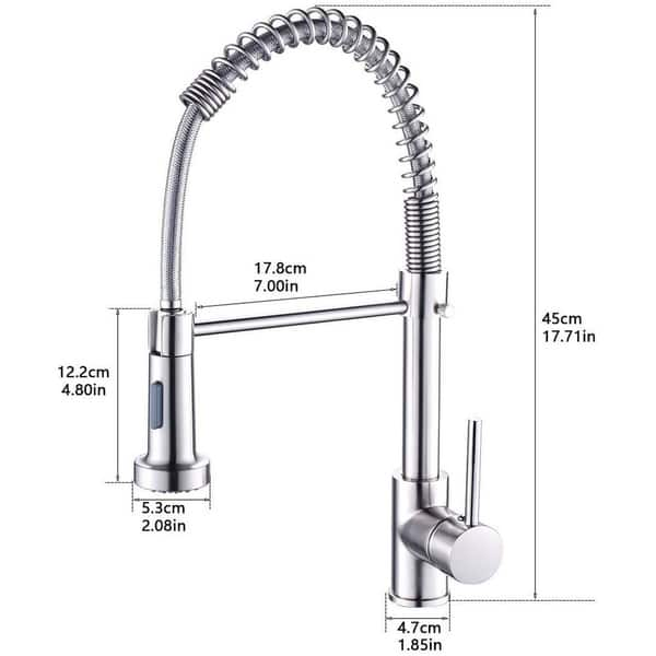 HighlanderHome Modern Kitchen Faucet SiHead BrushedChrome Finished ...