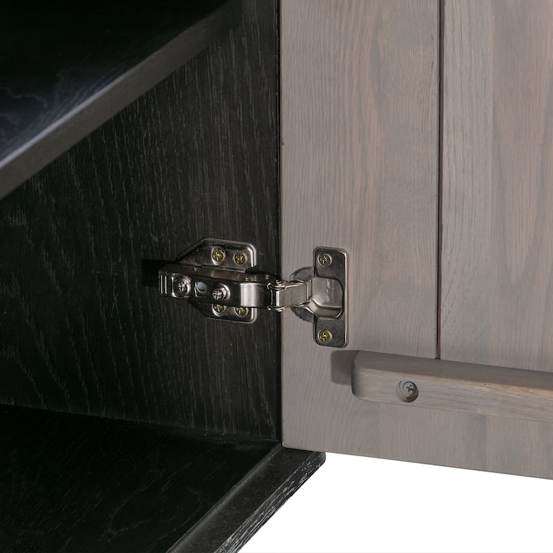 Turin 79 inch Oak Wood Sideboard Buffet Storage Cabinet