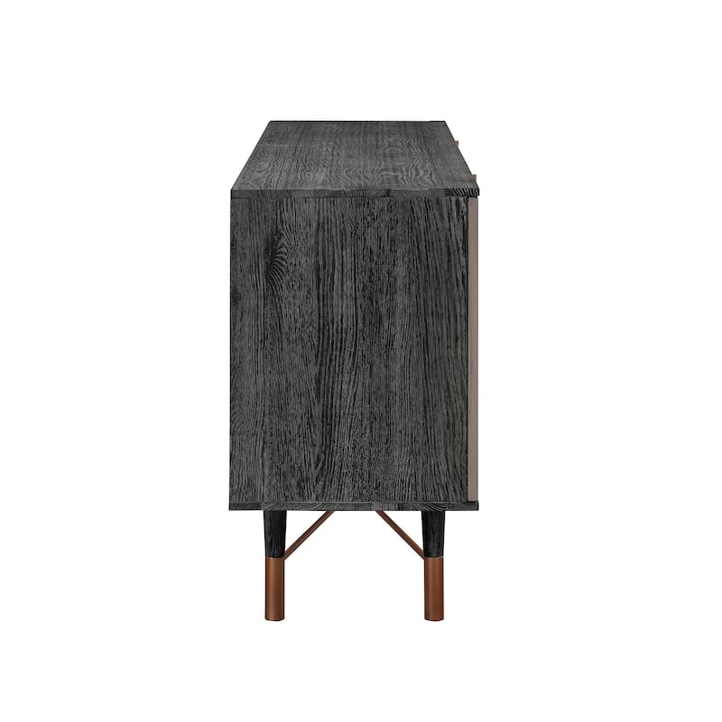 Turin 79 inch Oak Wood Sideboard Buffet Storage Cabinet