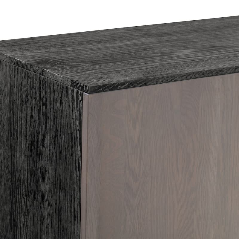 Turin 79 inch Oak Wood Sideboard Buffet Storage Cabinet