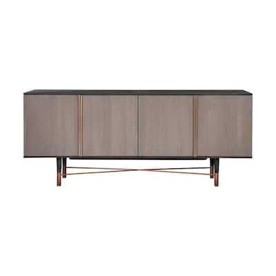 Turin 79 inch Oak Wood Sideboard Buffet Storage Cabinet