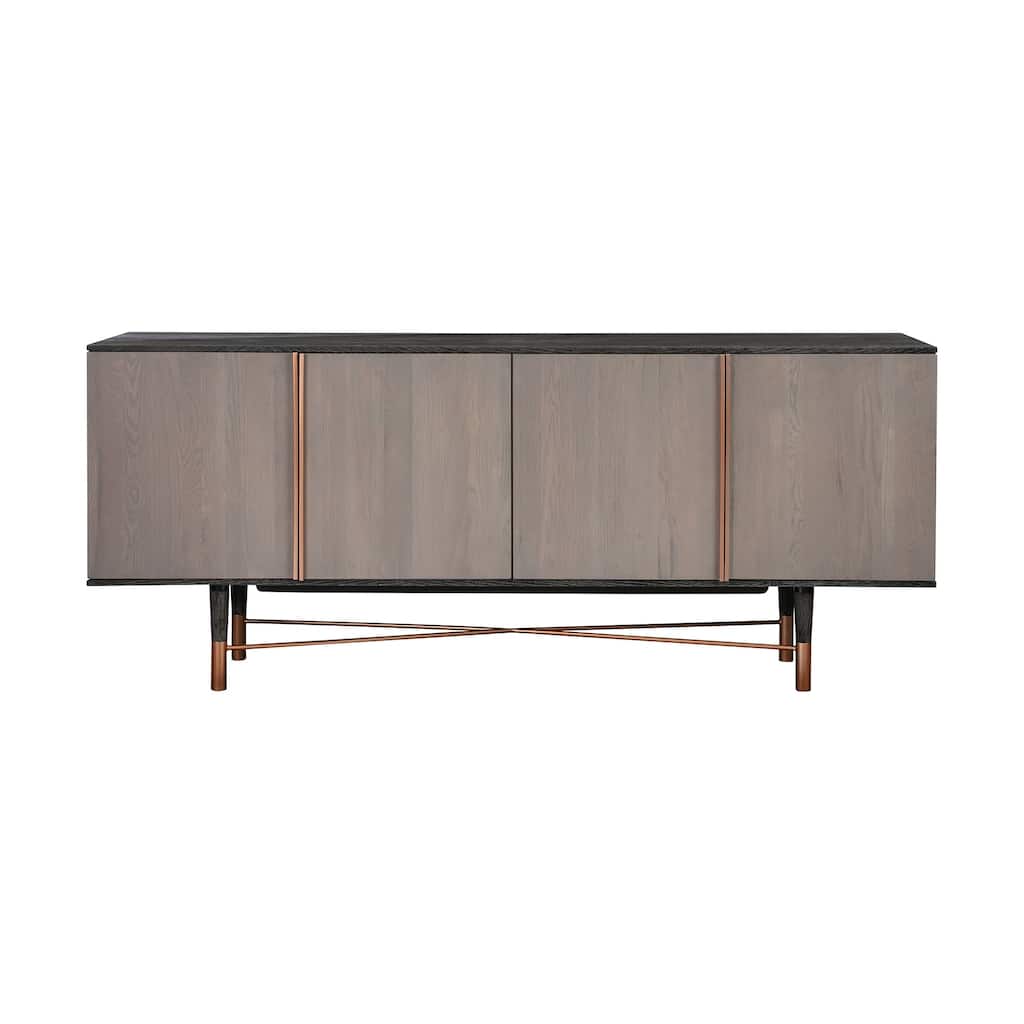 Turin 79 inch Oak Wood Sideboard Buffet Storage Cabinet