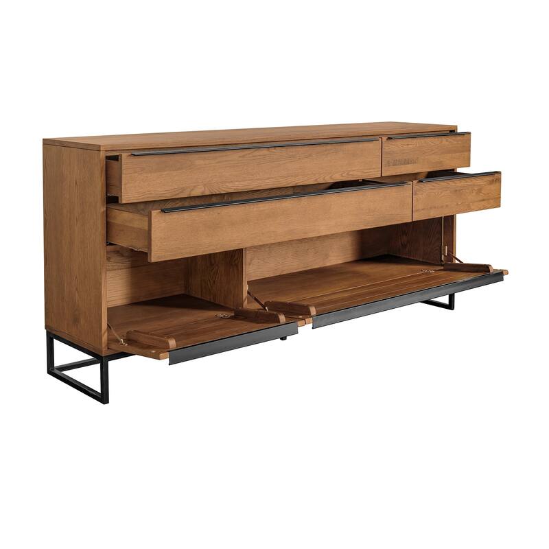 Nevada Rustic Oak Wood Sideboard