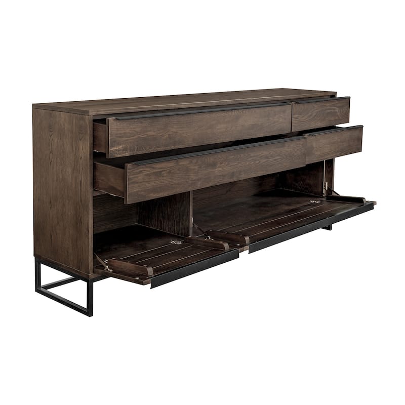 Nevada Rustic Oak Wood Sideboard