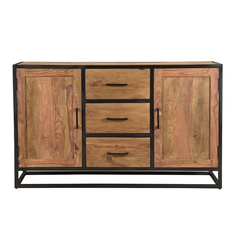 Raven Sheesham Wood Sideboard Buffet Cabinet - Brown