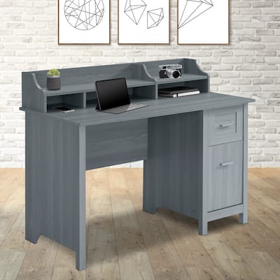 Modern Designs Classic Office Desk with Storage - Grey