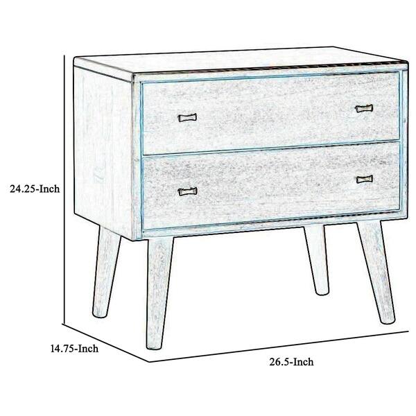 Shop 2 Drawer Transitional Nightstand With Metal Handles And Splayed Legs Brown On Sale Overstock 31101735