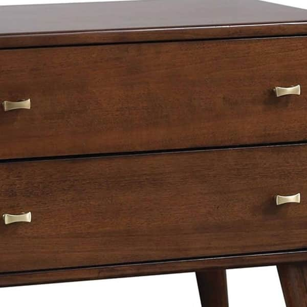 Shop 2 Drawer Transitional Nightstand With Metal Handles And Splayed Legs Brown On Sale Overstock 31101735