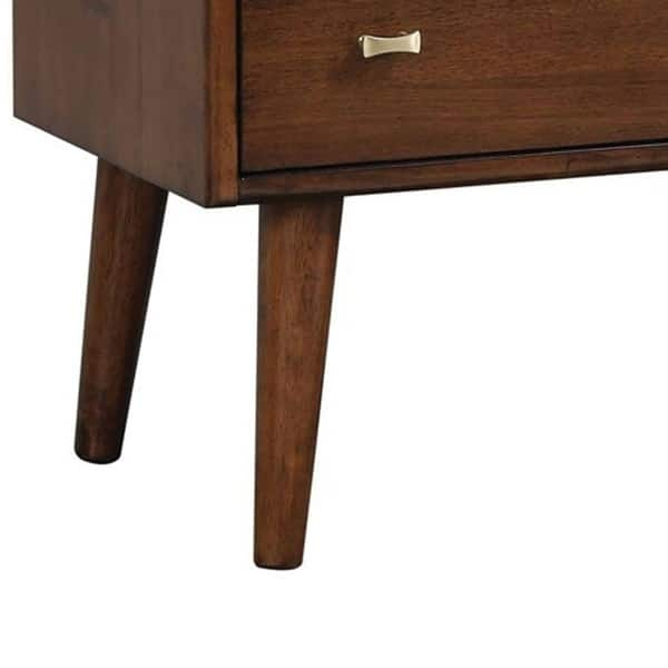 Shop 2 Drawer Transitional Nightstand With Metal Handles And Splayed Legs Brown On Sale Overstock 31101735