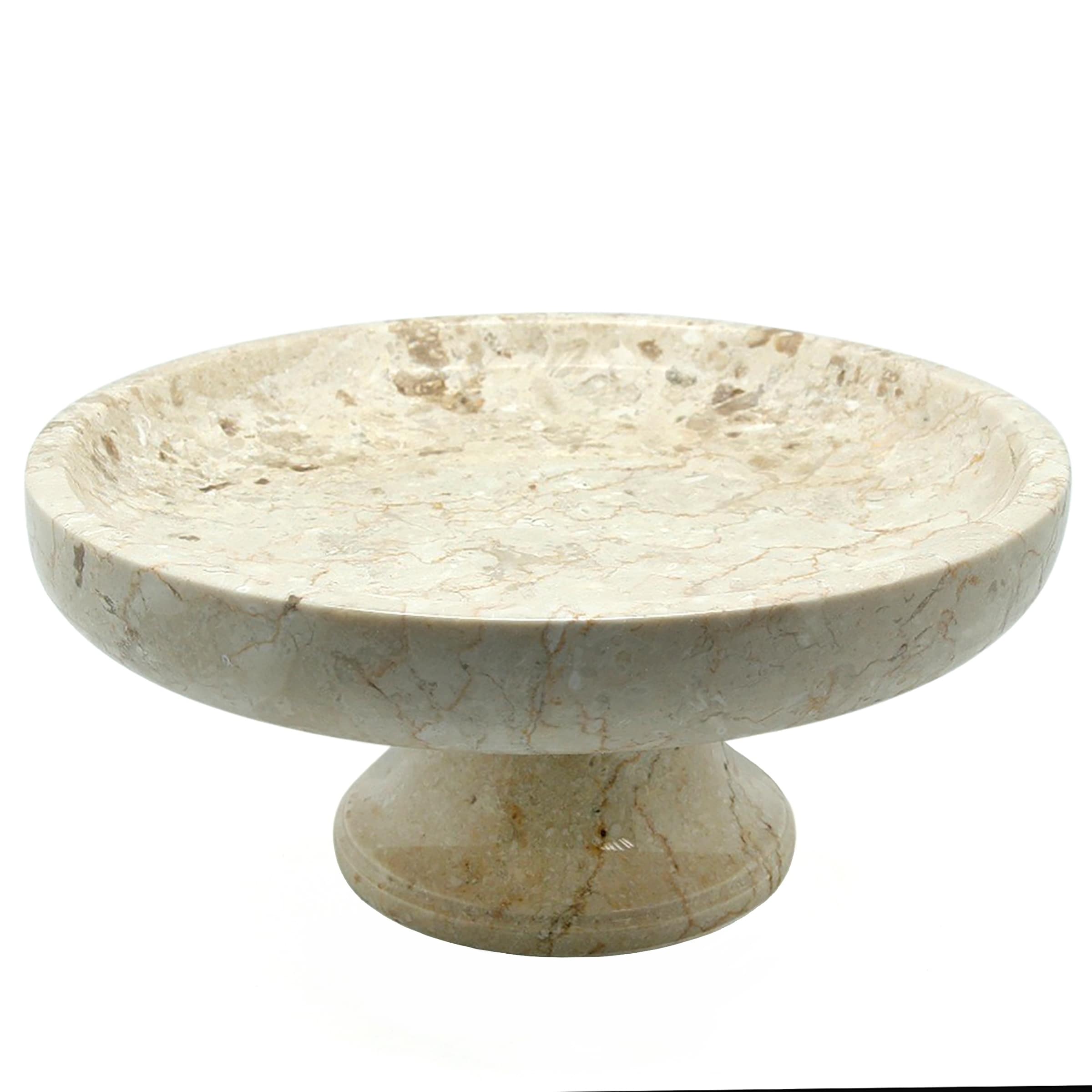 Creative Home Champagne Marble Fruit Bowl On Pedestal Champagne Marble Fruit Bowl On Pedestal