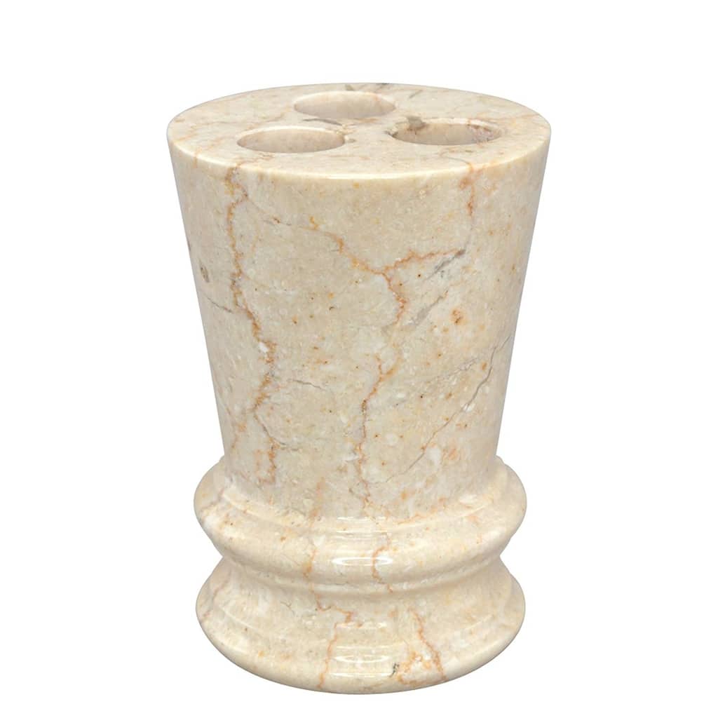 Creative Home Francesca Colleciton Champagne Marble Toothbrush Holder, Tooth Brush Holder - Beige