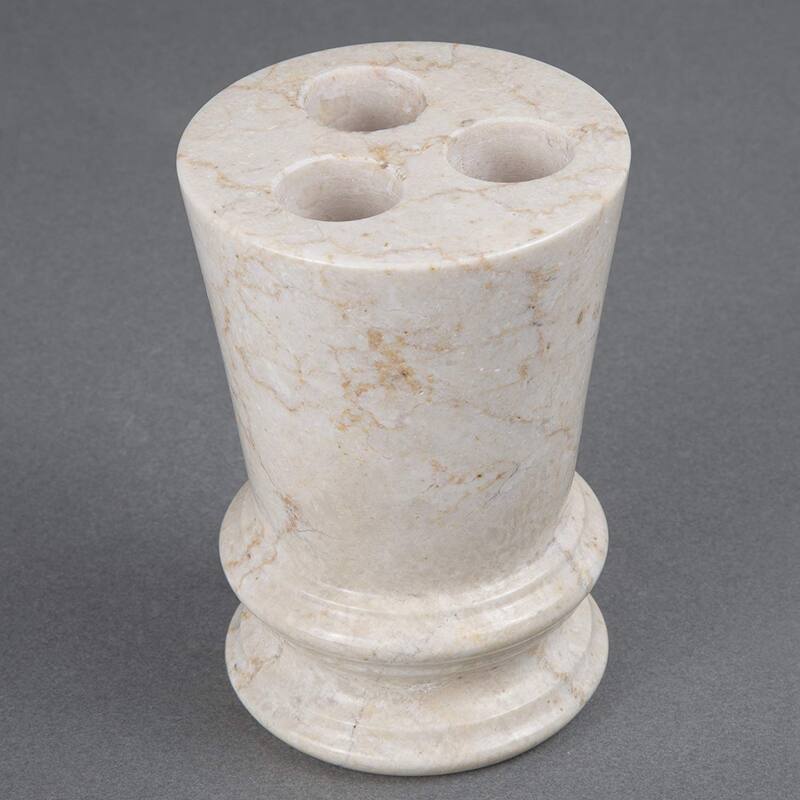 Creative Home Francesca Colleciton Champagne Marble Toothbrush Holder, Tooth Brush Holder - Beige