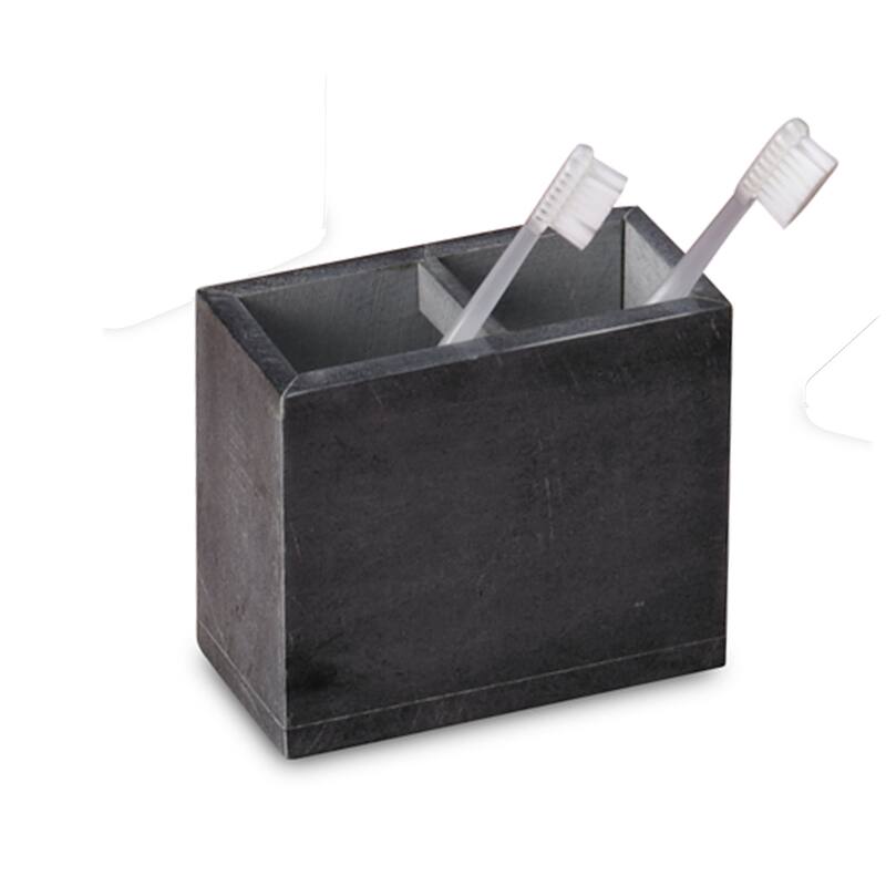 Creative Home Soapstone Rectangular Toothbrush Holder - Grey