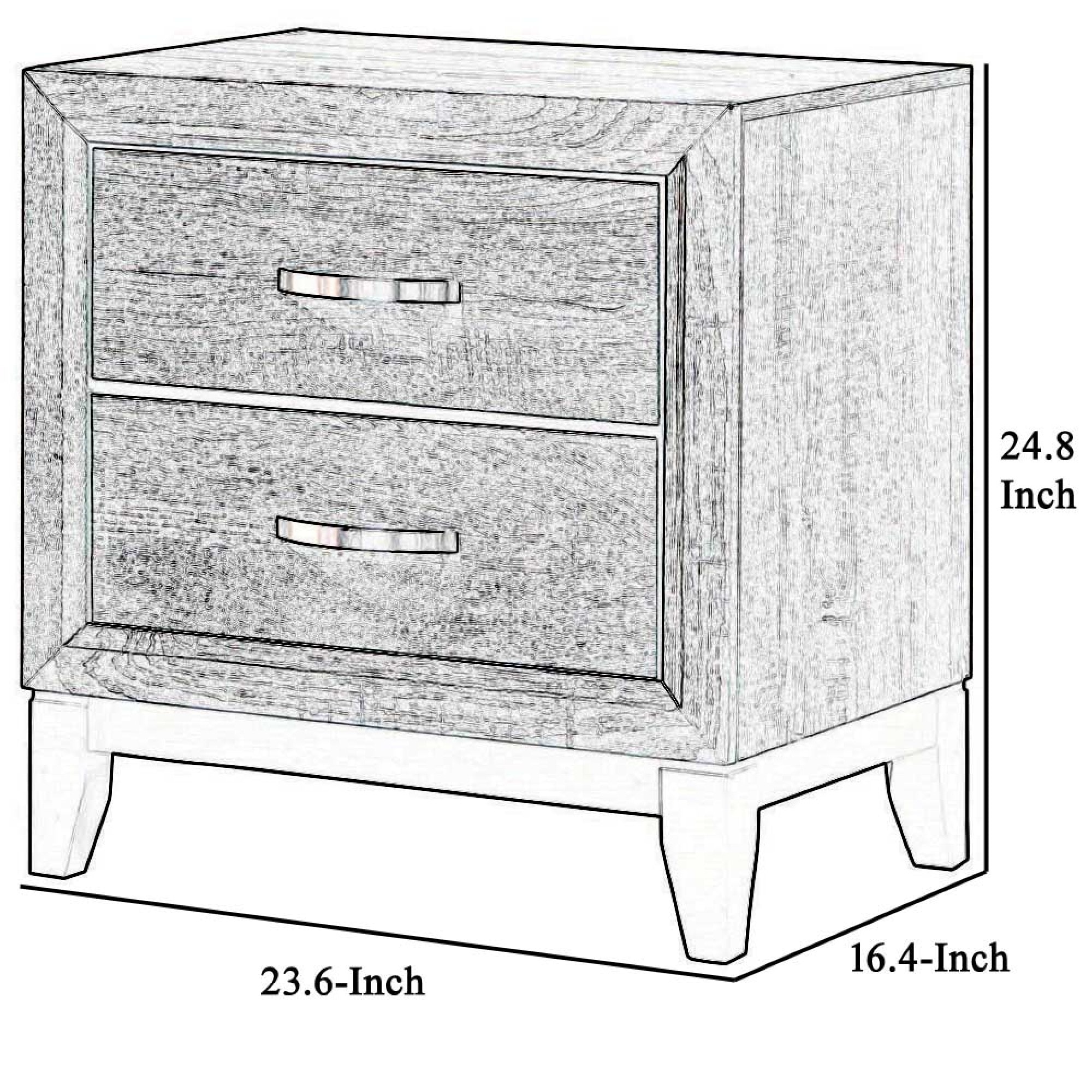 Shop 2 Drawers Wooden Frame Nightstand With Grain Details And Bar Pulls Gray On Sale Overstock 31102398