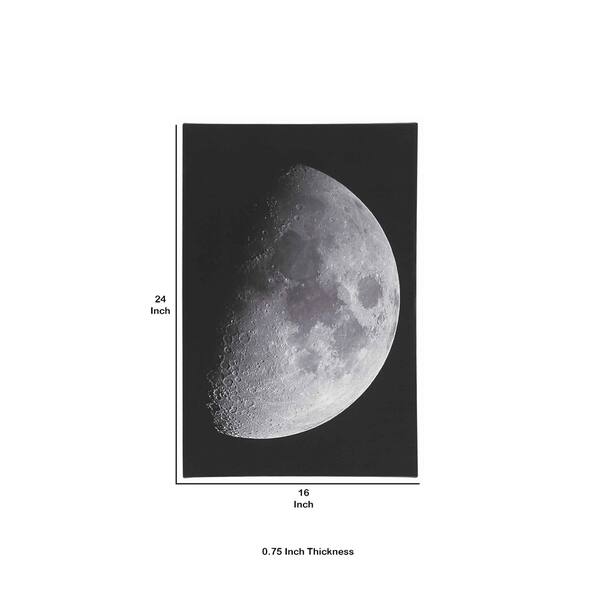 Wood and Canvas Moon Wall Art, Black and White - Bed Bath & Beyond ...