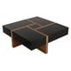 Square Top Wooden Coffee Table With 4 Drawer Storage, Brown And Black 