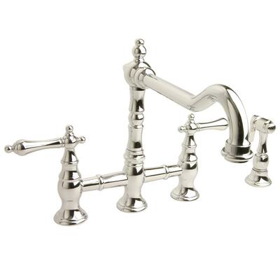 Giagni Traditional Polished Chrome Bridge Kitchen Faucet