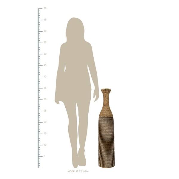 Stratton Home Decor Tall Woven Rattan Floor Vase 7 50 X 7 50 X 36 00 Overstock 31103675