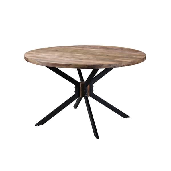 slide 1 of 5, ROOT Sheesham Wood Round Dining Table - 51"