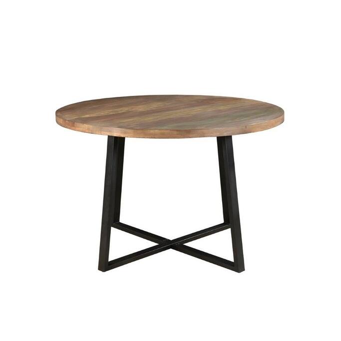 Blossom Round Reclaimed Wood Dining Table - 48" - 48" - Brown
