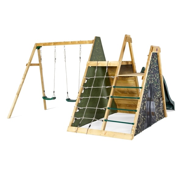 childrens wooden climbing frames swings