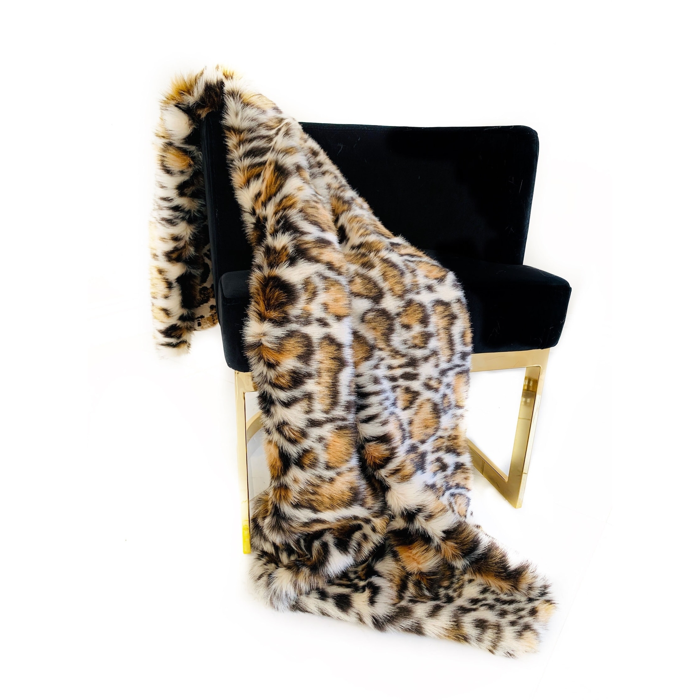 Plutus Brown Tiger Faux Fur Luxury Throw Blanket