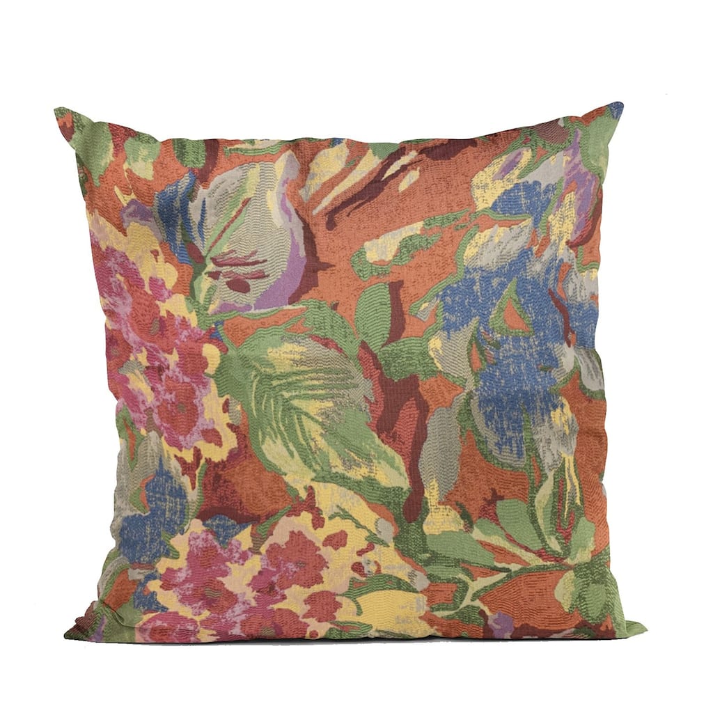 Plutus Multi-Color Garden Floral Luxury Throw Pillow