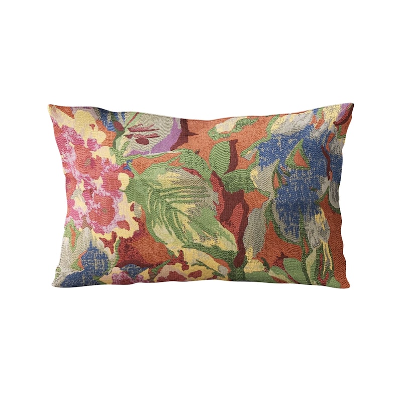 Plutus Multi-Color Garden Floral Luxury Throw Pillow