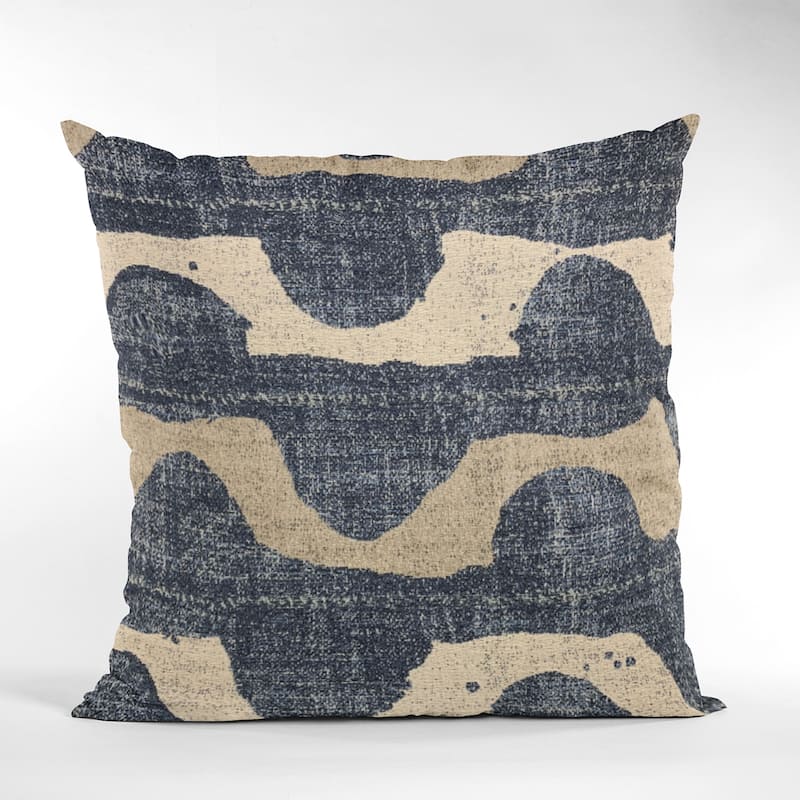 Plutus Blue Shore Stripe Luxury Throw Pillow