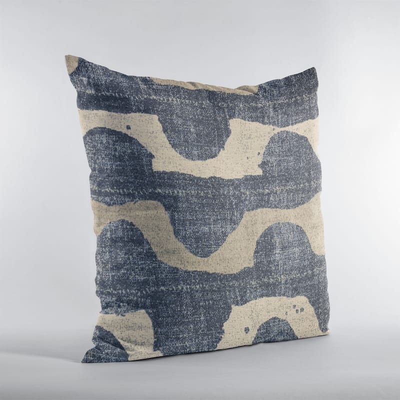 Plutus Blue Shore Stripe Luxury Throw Pillow