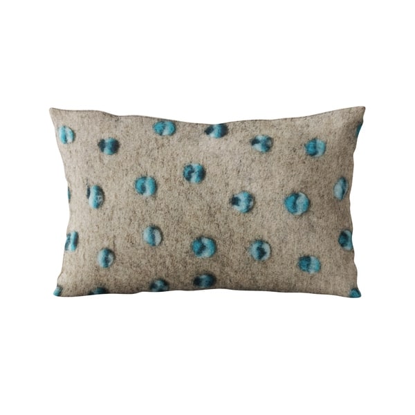 Plutus Blue Wool Dot Luxury Throw Pillow Overstock 31104311