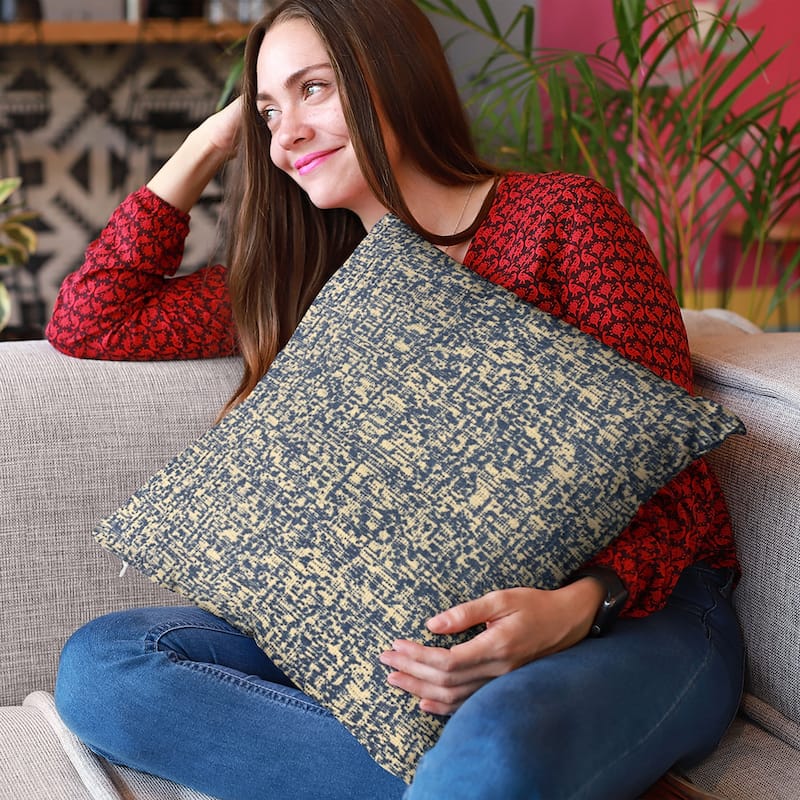 Plutus Blue Dotted Luxury Throw Pillow