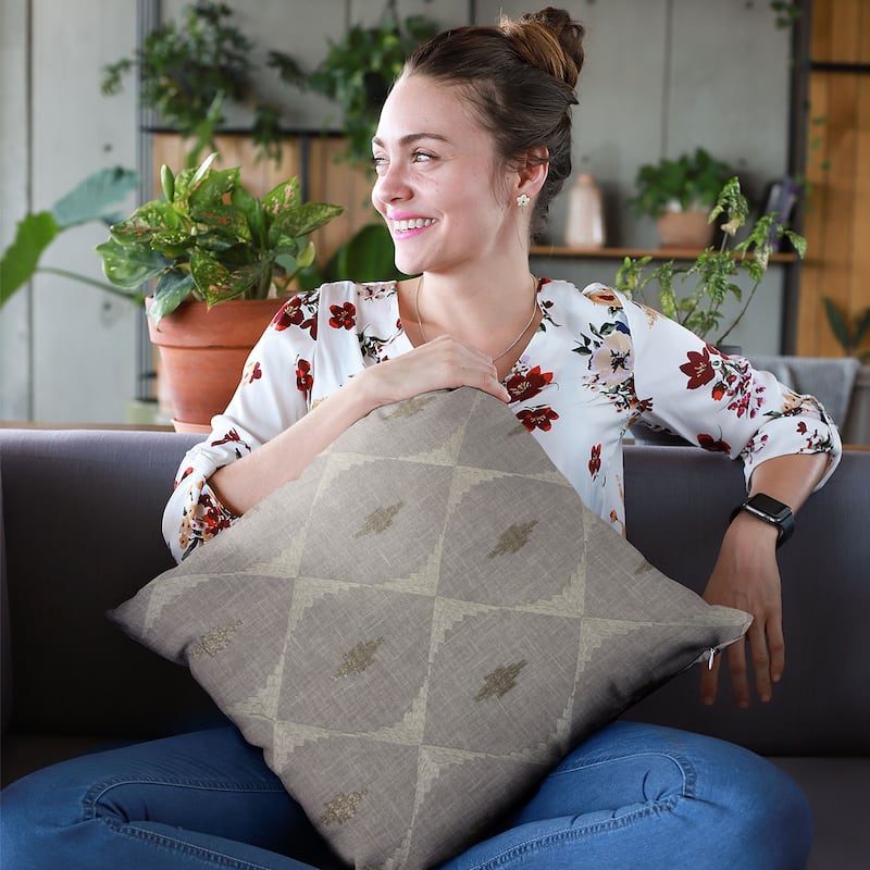 Plutus Gray Cubes Diamond Luxury Throw Pillow