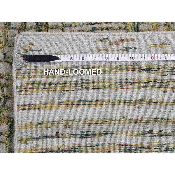 dimension image slide 0 of 2, Shahbanu Rugs Gray Fine jacquard Hand-Loomed Modern Wool and Silk Oriental Rug (9'2" x 11'8") - 9'2" x 11'8"